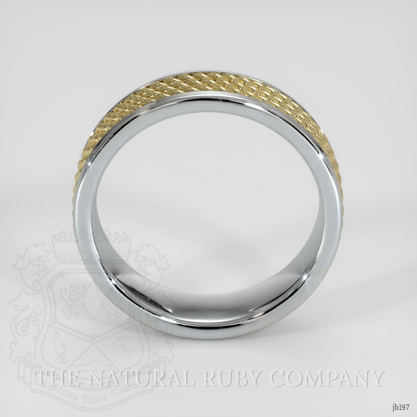 18K White & Yellow Men's Plain Band