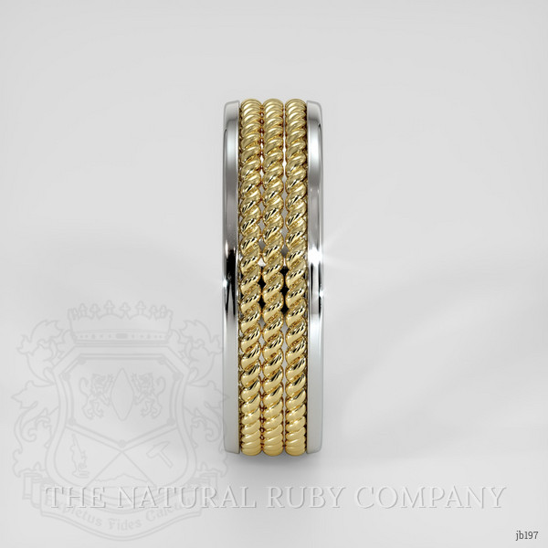 18K White & Yellow Men's Plain Band