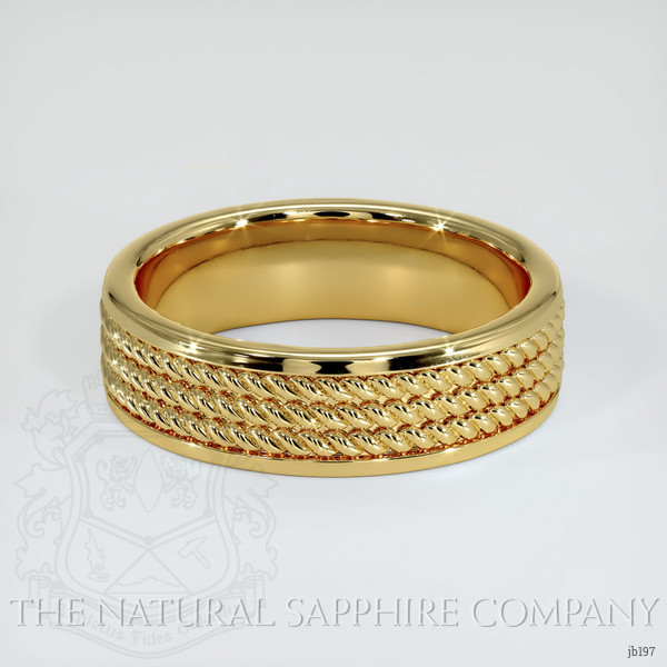18K Yellow Gold Men's Plain Band