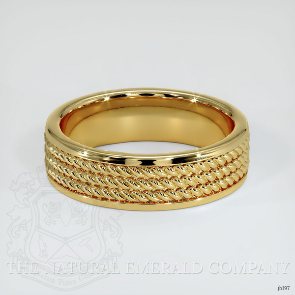 18K Yellow Gold Men's Plain Band