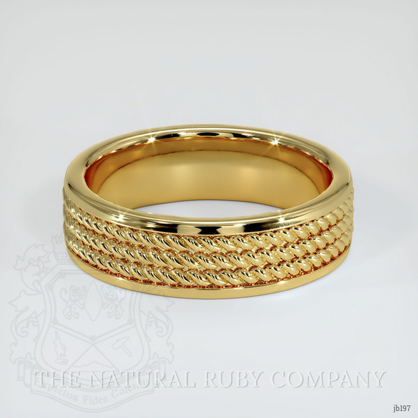 18K Yellow Gold Men's Plain Band