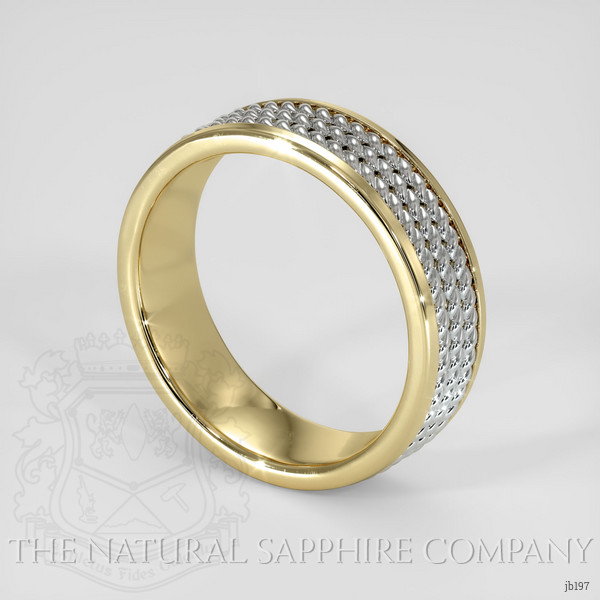 14K Yellow & White Men's Plain Band