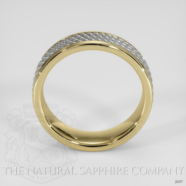 14K Yellow & White Men's Plain Band