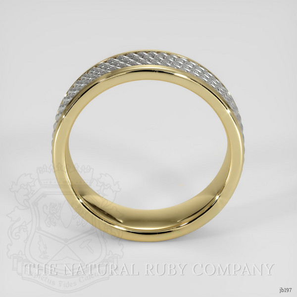 14K Yellow & White Men's Plain Band
