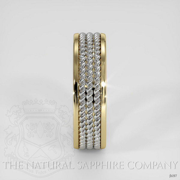 14K Yellow & White Men's Plain Band