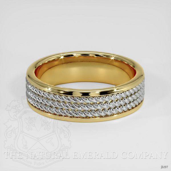18K Yellow & White Men's Plain Band