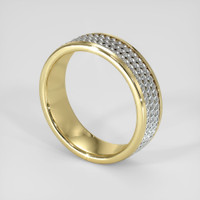 18K Yellow & White Men's Plain Band Image