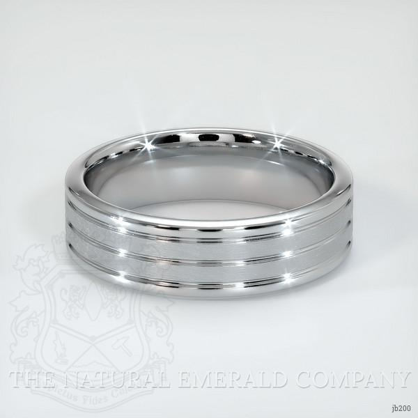14K White Gold Men's Plain Band