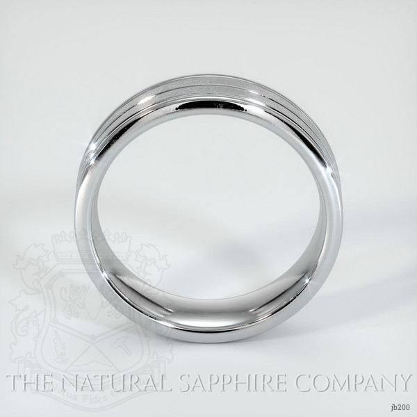 14K White Gold Men's Plain Band