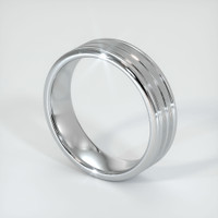 18K White Gold Men's Plain Band Image
