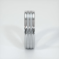 18K White Gold Men's Plain Band Image