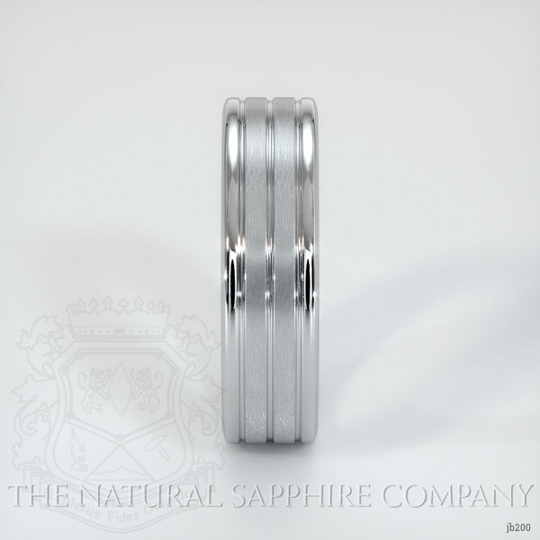 18K White Gold Men's Plain Band