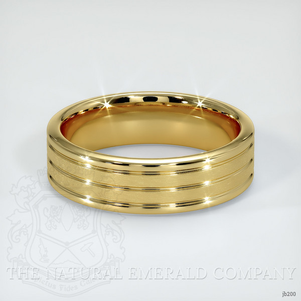 18K Yellow Gold Men's Plain Band