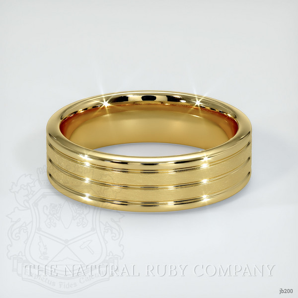 18K Yellow Gold Men's Plain Band