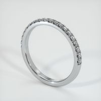 14K White Gold Diamond Pave Wedding Band Image