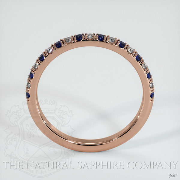 14K Rose Gold Blue Sapphire and Diamond Pave Wedding Band