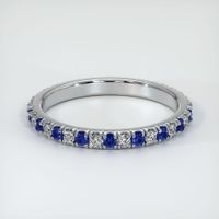 Platinum 950 Blue Sapphire and Diamond Eternity Wedding Band Video