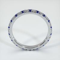 Platinum 950 Blue Sapphire and Diamond Eternity Wedding Band Image