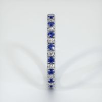 Platinum 950 Blue Sapphire and Diamond Eternity Wedding Band Image
