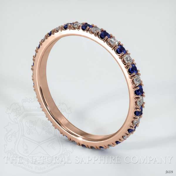 14K Rose Gold Blue Sapphire and Diamond Eternity Wedding Band