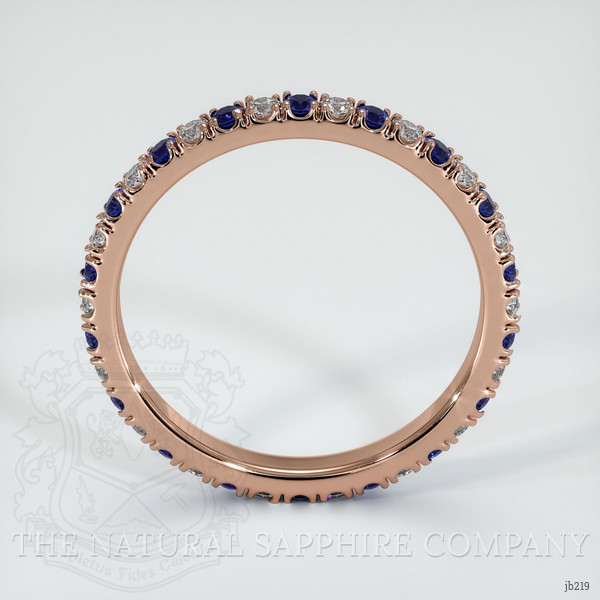 14K Rose Gold Blue Sapphire and Diamond Eternity Wedding Band