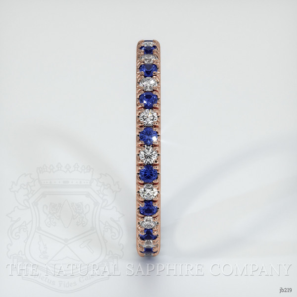 14K Rose Gold Blue Sapphire and Diamond Eternity Wedding Band