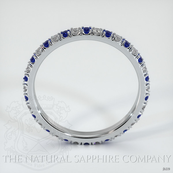 14K White Gold Blue Sapphire and Diamond Eternity Wedding Band