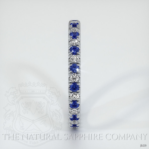 14K White Gold Blue Sapphire and Diamond Eternity Wedding Band