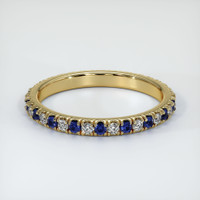 14K Yellow Gold Blue Sapphire and Diamond Eternity Wedding Band Video