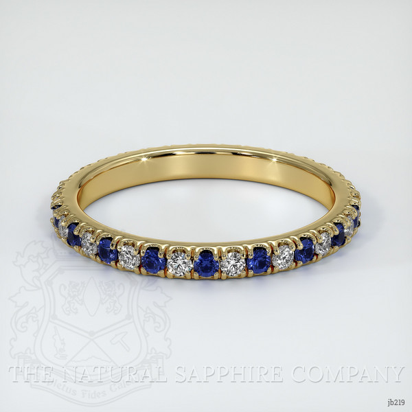 14K Yellow Gold Blue Sapphire and Diamond Eternity Wedding Band