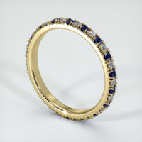 14K Yellow Gold Blue Sapphire and Diamond Eternity Wedding Band Image