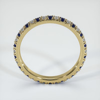 14K Yellow Gold Blue Sapphire and Diamond Eternity Wedding Band Image