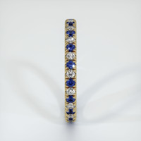 14K Yellow Gold Blue Sapphire and Diamond Eternity Wedding Band Image