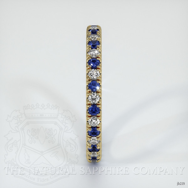 14K Yellow Gold Blue Sapphire and Diamond Eternity Wedding Band