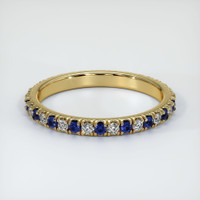 18K Yellow Gold Blue Sapphire and Diamond Eternity Wedding Band Video