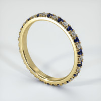 18K Yellow Gold Blue Sapphire and Diamond Eternity Wedding Band Image