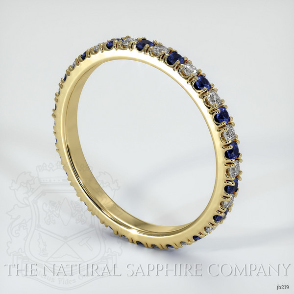 18K Yellow Gold Blue Sapphire and Diamond Eternity Wedding Band