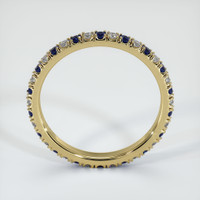 18K Yellow Gold Blue Sapphire and Diamond Eternity Wedding Band Image