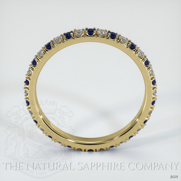 18K Yellow Gold Blue Sapphire and Diamond Eternity Wedding Band