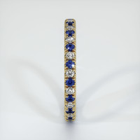 18K Yellow Gold Blue Sapphire and Diamond Eternity Wedding Band Image