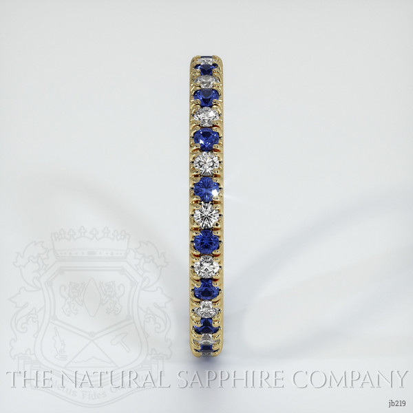18K Yellow Gold Blue Sapphire and Diamond Eternity Wedding Band