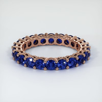 14K Rose Gold Blue Sapphire Eternity Wedding Band Video