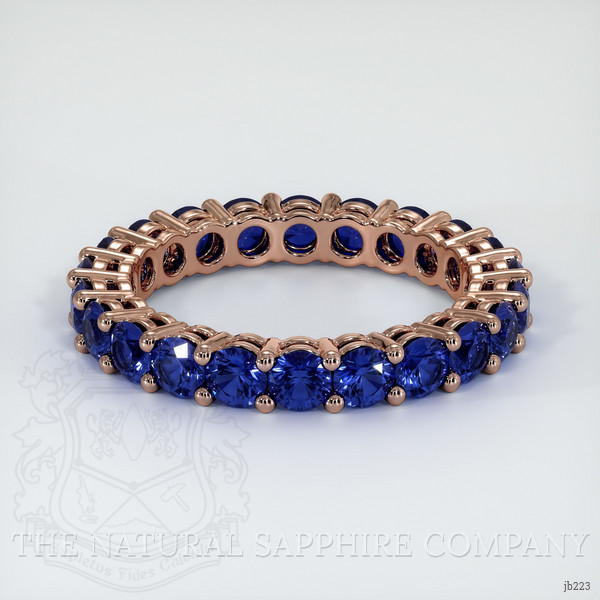 14K Rose Gold Blue Sapphire Eternity Wedding Band