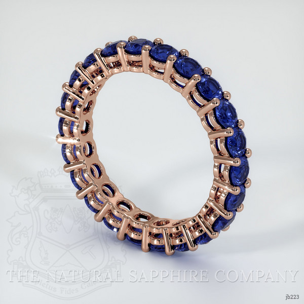 14K Rose Gold Blue Sapphire Eternity Wedding Band