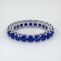 14K White Gold Blue Sapphire Eternity Wedding Band Video