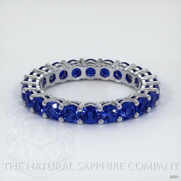 18K White Gold Blue Sapphire Eternity Wedding Band
