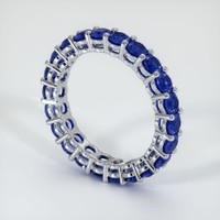18K White Gold Blue Sapphire Eternity Wedding Band Image