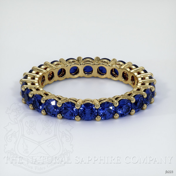 14K Yellow Gold Blue Sapphire Eternity Wedding Band