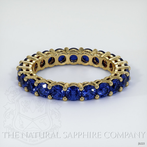 18K Yellow Gold Blue Sapphire Eternity Wedding Band