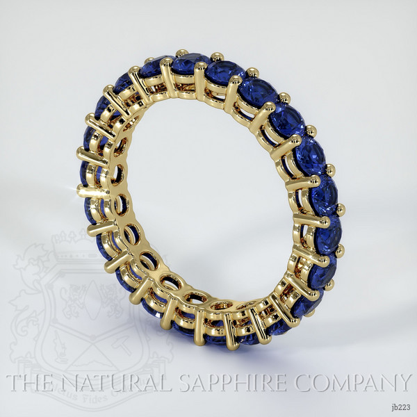 18K Yellow Gold Blue Sapphire Eternity Wedding Band